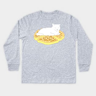 Waffle Cat Kids Long Sleeve T-Shirt